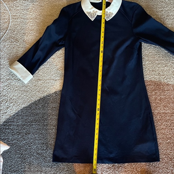 Ted Baker London UK 3 (US6-8) Navy Mini Dress Jeweled collar holiday party dress - Picture 5 of 12